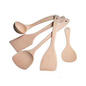 Cuchara de madera Espátula Eco Friend Utensilio de cocina de madera Cuchara Cocinar Fry Palas para mezclar Mango largo Espátulas para hornear Cucharas SN2647