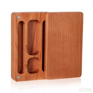 Houten stash case tabak opbergdoos 150*70 mm natuurlijke handgemaakte houten kruiden sigarettenopslagcase voor rookpijp toegangsplaatsen