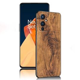 Texture en bois Case de téléphone pour OnePlus 7 7t 8 9 10 Pro 8T 9RT 10T 10R ACE NORD 2T CE2 LITE N10 N100 N20 N200 5G TPU COVER NOIR