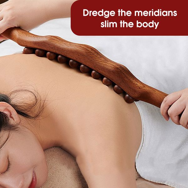 Outils de massage de thérapie en bois - outils de massage Massage en bois Rouleau en bois Gua Sha Tool masseur de drainage lymphatique pour la mise en forme du corps