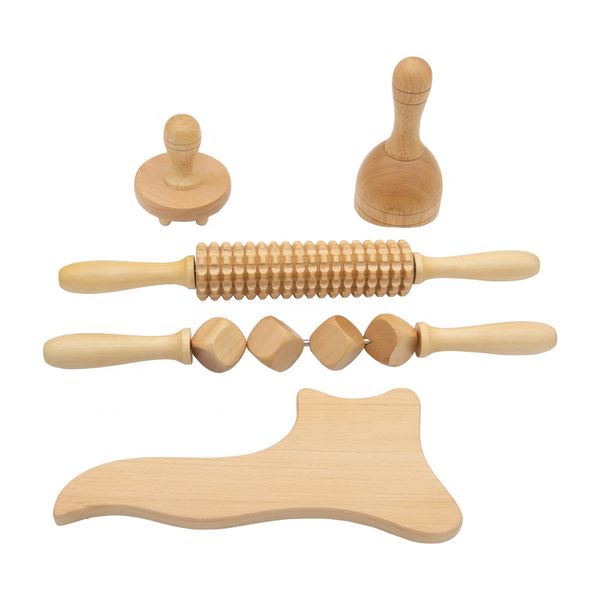 Outils de Massage de thérapie en bois 100% bois naturel Maderoterapia outils de Drainage lymphatique Kit de Massage