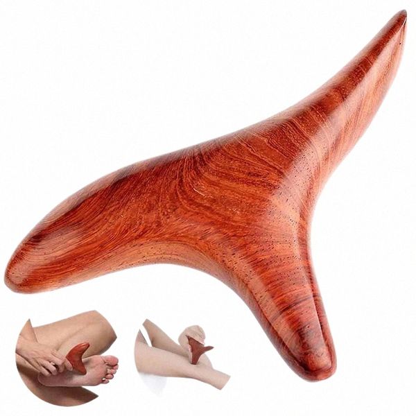 Herramientas de masaje de punto de gatillo de madera Gua Sha, herramientas de drenaje linfático profesional, herramientas de masaje de terapia de madera para la cara de la mano de la pierna trasera 72FZ #