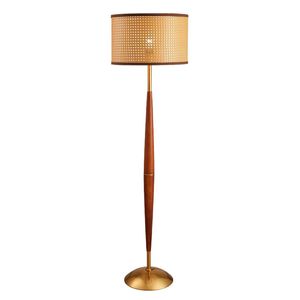 Lampadaire sur pied en bois trépied japonais vintage luxe rotin abat-jour lampadaire 40cm largeur 148cm hauteur pour hôtel maison salon chambre bureau décor
