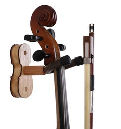 Cintre de violon en bois avec arc de bois dur de bois dur home studio wall hanger pour violon cendre en bois1911010