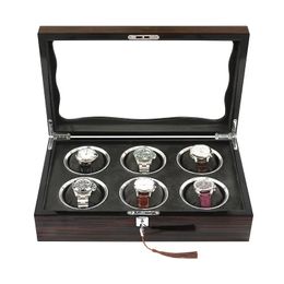 Boîte de surveillance en bois Boîte de rangement à grande taille Boîtes de montre organisatrices hommes Mélanges mécaniques de bracelet Transparent Collection d'affichage de puits de lumière 240425