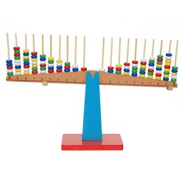 Ábaco de madeira de madeira Brinquedos de matemática para bebês Conta de arco-íris Clássico Montessori Brinquedo de madeira matemático Aprendizagem precoce Presente educacionalZZ