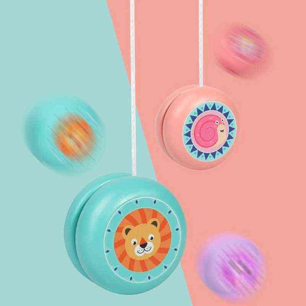 Bois Yo Yos Jouets Motif Animal Yoyo Boule Fil Contrôle pour Anniversaire Carnaval Enfants Enfants Prix Cadeau G1125