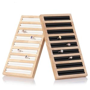 Houten 9 lijnen sieraden display lade ring doos oorbel ketting armband hanger Organisator showcase plaat plank 220617