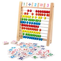 Houten Telraam Educatief Wiskundespeelgoed Kinderen Regenboog Kralen Tellen Getallen Rekenkundige Berekening Puzzel Montessori Leren 231228