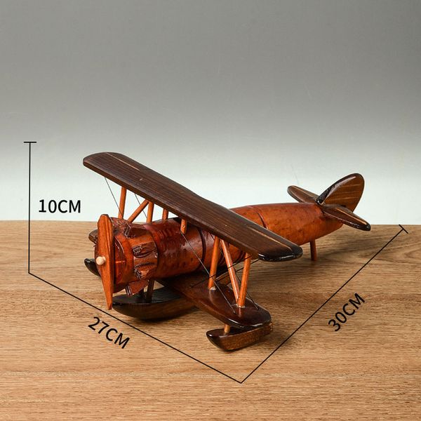 Modelo de avión de madera Diy Diy Retro Ornamento Desktop Carretera de escritorio de madera sólida Ornament Collection