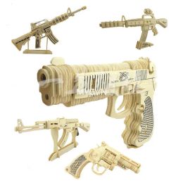 Houten montagepistool Puzzelmodel Pistoolgeweer AK47 3D speelgoedpistoolmodel Kan niet schieten Educatief speelgoed voor kinderen Volwassenen Geschenken Grappige puzzel