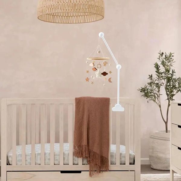 Porte-cloche de berceau en bois pour bébé, cloche de lit, support de fixation de bras mobile, moustiquaires, tige suspendue, accessoires de cloche de lit 231225