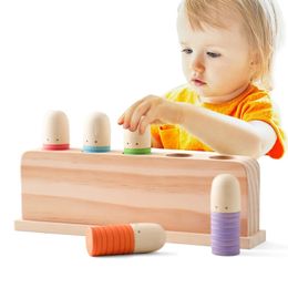Houten Babyspeelgoed Hoge Kwaliteit Grenenhout Stuiteren Speelgoed Montessori Voor Kinderen Kleurperceptie Krachttraining Blok 240321