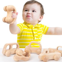 Carro de bebé de madera modelo de carro molar de registro de juguete