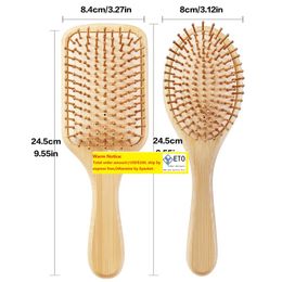 Bambou en bois peigne peigne saine paddle brosse à cheveux massage brosse brosse à cheveux peigne du cuir -