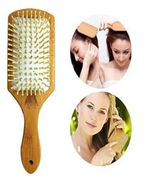 Houten Bamboe Haarventilatieborstel Borstels Haarverzorging en Schoonheid SPA Massager Massage Kam Haarborstel Escova de Cabelo9478345