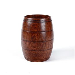 Houten vatvormige bier mok crestive houten bieren cup kip bar drinkware wijnglas draagbare houten tumbler SN4549