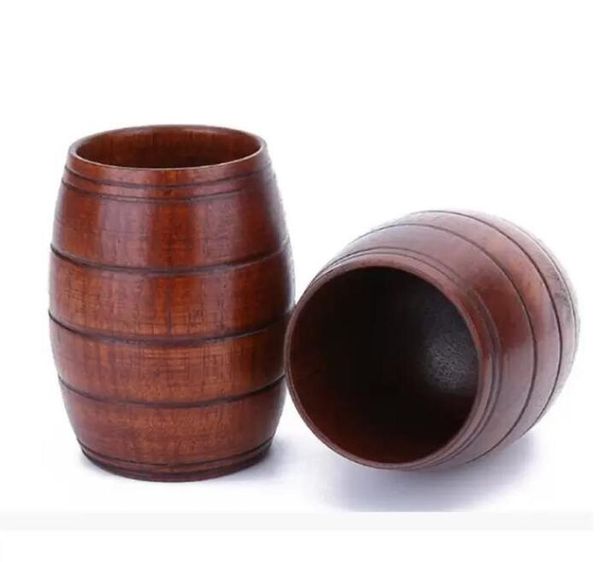 Jarra de cerveza en forma de barril de madera, taza de cerveza de madera crestiva, Bar de pollo, vasos de vino, vaso de madera portátil RRA