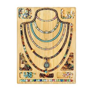 Boîte de perles en bois bijoux d'outil de fabrication de bijoux bijoux bac à perles de conception pour colliers bracelettes de bijoux 240418