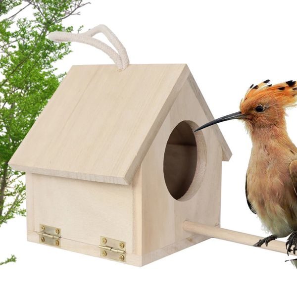 Nid d'oiseau en bois suspendu oiseaux maison oiseaux cage repos lieu de repos extérieur nid de cote