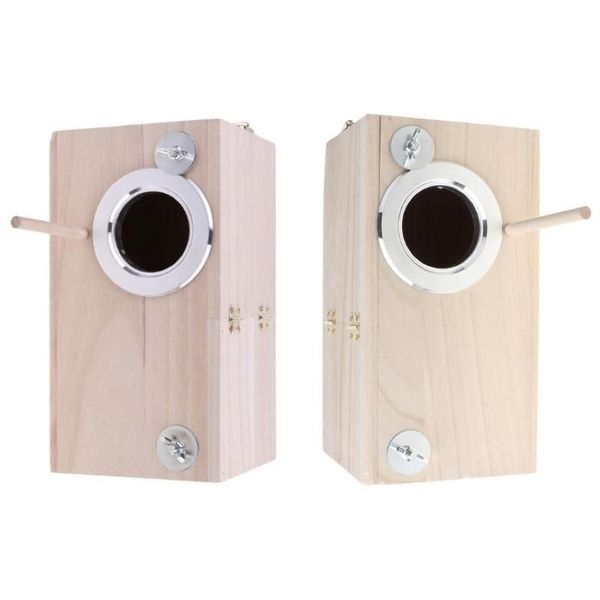 Caja de madera para cría de pájaros, caja de apareamiento para periquitos con ventana transparente para Q0KA234S