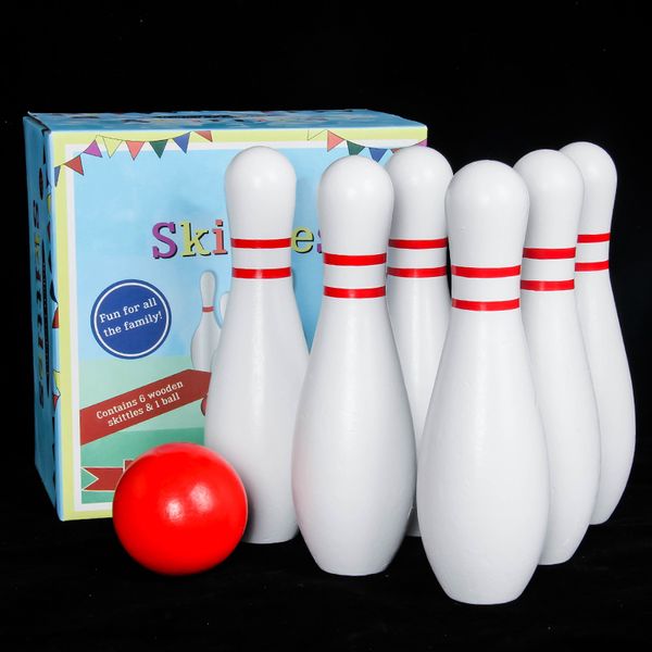 Bowling en bois pour enfants Sports intérieurs Set Kindergarten Baby Parent-Child Ball