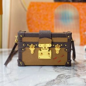 Wooden Box Bag Mini Suitcase Women Shoulder Bags Fashion Classic Letters Print Pattern Gold Metal Buckle 5A Quality Adjustable Shoulder Strap Flap Handbag
