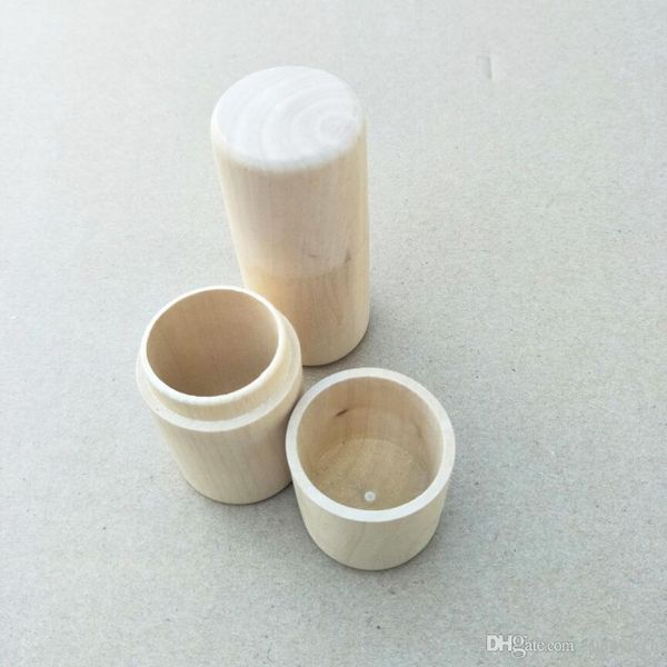 Boîte en bois cylindre rond bouteille d'huile boîte d'emballage pour cadeau/bijoux/cosmétiques/bouteille de liquide/essentiel 3.5x8.5 cm LX01666