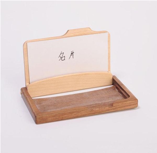 Porte-cartes de visite en bois mode créative haute qualité en bois massif multi-fonction boîte de rangement cadeau pour les amis SN1366