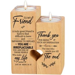 Bougeoirs en bois Chandelier coeur créatif Couple cadeau maison décoration de table