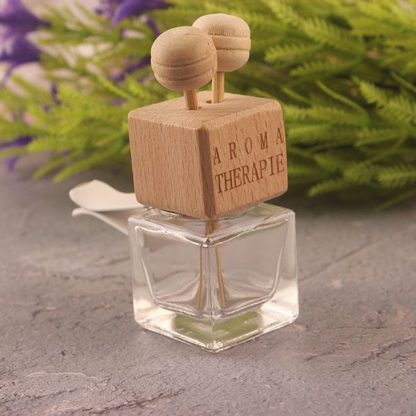 Bouchon en bois vide voiture parfum parfum désodorisant bouteille diffuseur bouteilles emballage évent clip personnalisé en gros