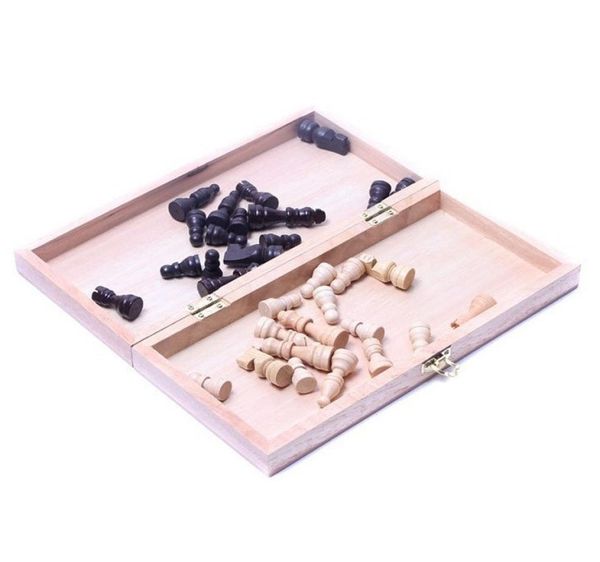 Ajedrez de madera de alta calidad, juego de ajedrez internacional plegable, juego de mesa de 30cm x 30cm, regalo plegable para niños, divertido 5727799