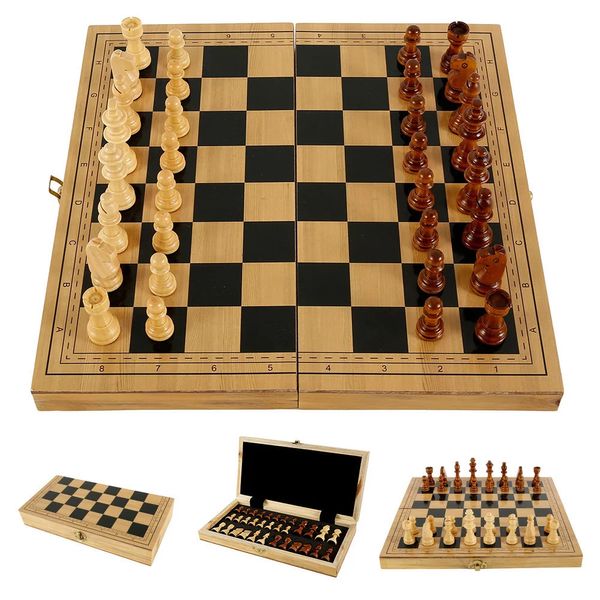 Pièces d'échecs en bois Complete Chessmen International Word Échecs set jeu de jeux adultes Kids Gift Family Entertainment Accessoires 231227