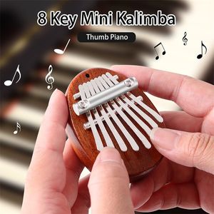 Houten Kinderen 8 Toetsen Mini Caliba Piano Vinger Duim Piano Accessoires Ophangingen Prachtige Ornamenten Kerstcadeaus Voor Kinderen Volwassen Beginners DHL