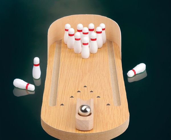 Jeux de société pour enfants en bois parent-enfant interactif balle décontractée mini-version table de bowling puzzle de décompression jouets