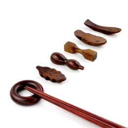 Soporte para palillos de madera, soporte para palillos de madera de estilo japonés, hojas, calabaza de pescado, mancuerna, forma de hoja Circular, soporte para palillos LL