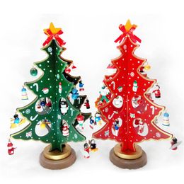 Árbol de Navidad de madera DIY, árbol de Navidad resistente de madera, adorno de escritorio, árbol de Navidad de madera, juguete DIY de Año Nuevo