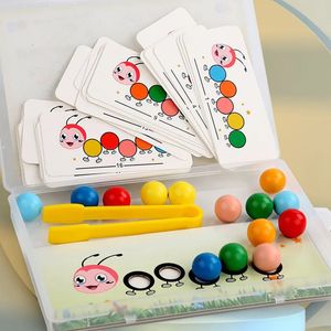 Clip en bois perles jeux Montessori jouets couleur correspondant paroisse apprentissage ensemble mouvement fin formation éducative pour les enfants 240124