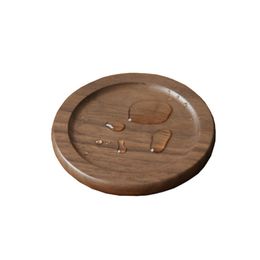 Houten onderzetters Zwarte Walnoot Cup Mat Bowl Pad Coffee Thee Cup Mats Diner Platen Keuken Home Bar Gereedschap 6 cm 9 cm 9,2 cm 10 cm