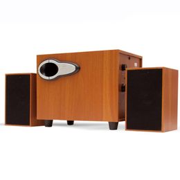 Houten combinatie Surround Stereo Home Theatre Speakers voor TV Stereo USB Wired Soundbar Music Subwoofer voor Laptop TV-computer