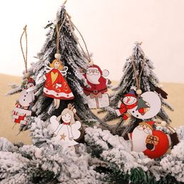 Houten Ambachten Kerstboom Hangende Vrolijke Kerstversiering Kerstman Sneeuwpop Fee Houten Poppen Feestelijk Feest Thuis Ornamenten Kerstcadeaus Nieuwjaar