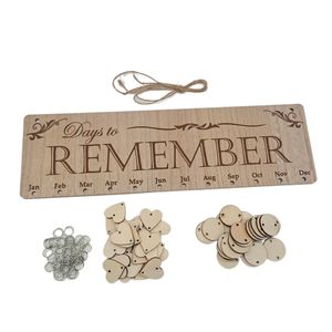 Artisanat en bois note message calendrier suspendu décoration pour la maison bricolage amour rond accessoires artisanat