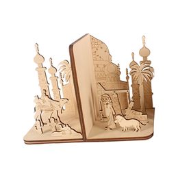 Bureau décoratif en bois Brêtre de l'islam Artisanat Handmade Book Shelf Holder Livre Stopper pour les étagères de table de bureau de chambre à coucher décor