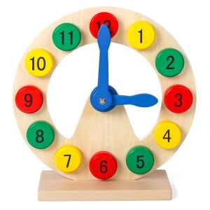 Modelo de reloj digital de madera para niños, material didáctico de educación temprana, accesorios de escritorio, juguete
