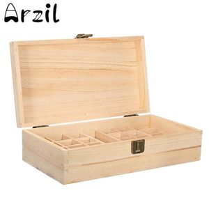 Boîte de rangement d'huiles essentielles en bois, 25 trous, bois de pin naturel, fait à la main sans peinture, 225s