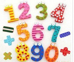 Houten koelkast cijfers magneten Children039s Onderwijs DIY Speelgoed digitale kleur Memo Sticker KD184027925