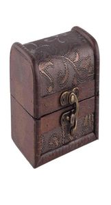 Coffret cadeau en bois Vintage avec serrure en métal, coffre au trésor pour bijoux, rangement manuel pour colliers de perles et bracelets, organisateur 2465134