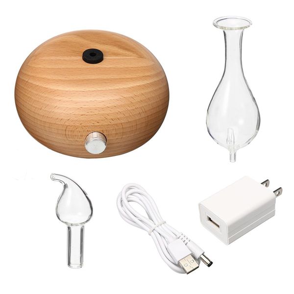 Essentielles aromathérapie verre en bois pur Huiles Diffuseur nébuliseurs Humidifier Electroménager Climatisation Y200416