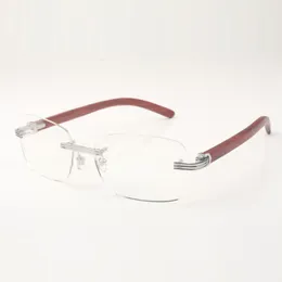 Montures de lunettes en bois 0286O avec bâtons en bois naturel original et verres transparents de 56 mm 0286