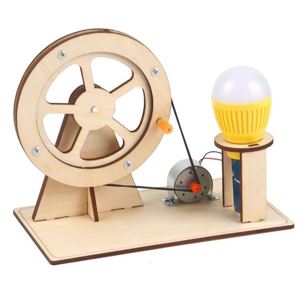 Generador de mano de madera Juguete científico para niños Tecnología STEM divertida Gadget Kit de física Juguetes educativos para niños Juguete de aprendizaje 240112